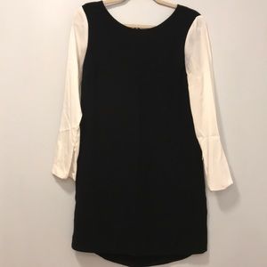 Black and white shift dress